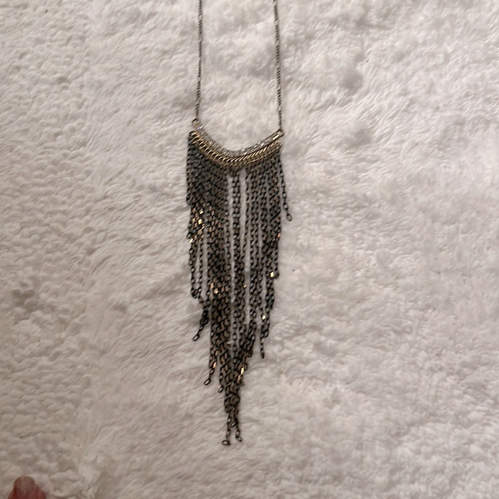Long gold chain necklace